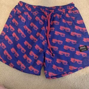 Wesc Swim Shorts Blue‎ Pink Sunglasses Lined Men's M Womens L Stockholm Sweden